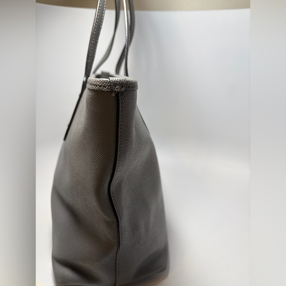 Coach City Zip Tote Grey Crossgrain Leather #58846 Work Bag - Picture 6 of 11